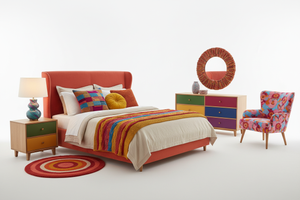 Colorful Bedroom Furniture White Background