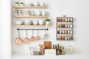 Kitchen Shelves and Racks on White Background
