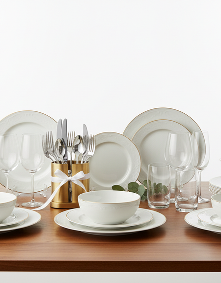 Tableware Gifts on White Background