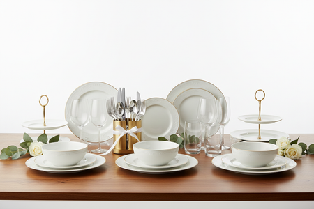 Tableware Gifts on White Background