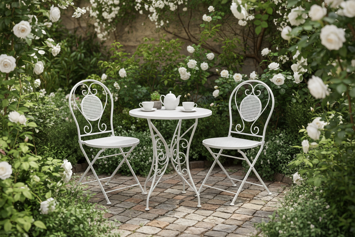 White Outdoor Bistro Set